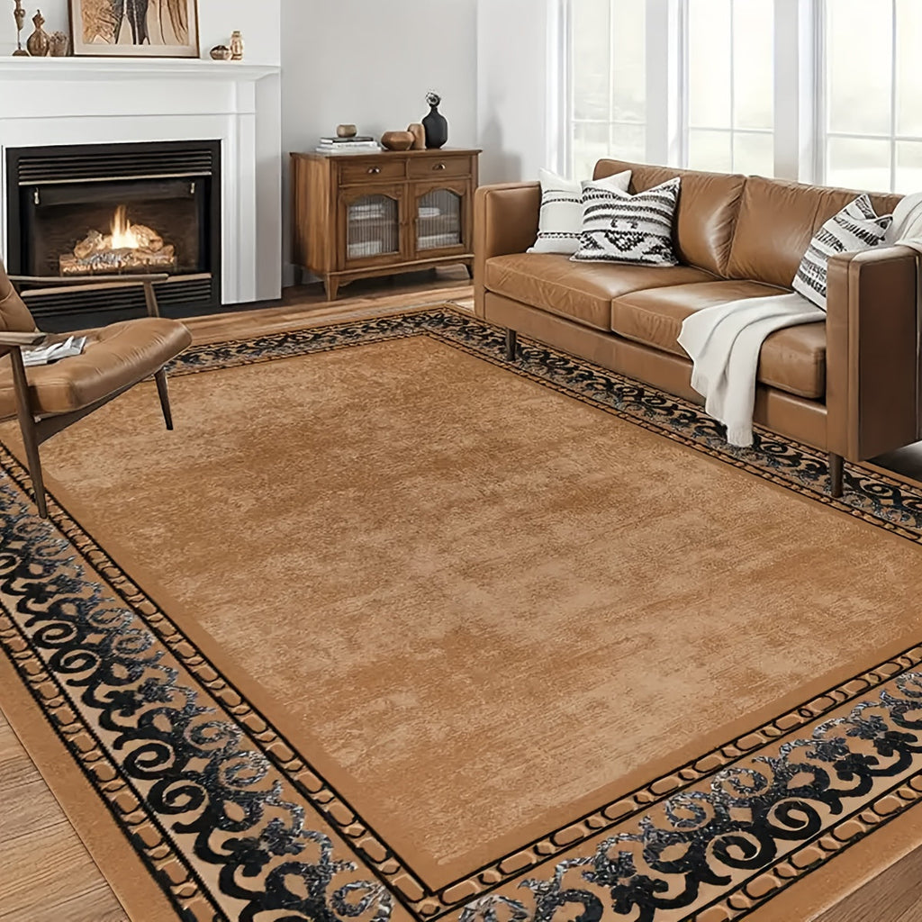 Bohemian Area Rug Machine Washable Non-Slip Vintage Flannel Floor Rug for Living Room Bedroom Home Decor