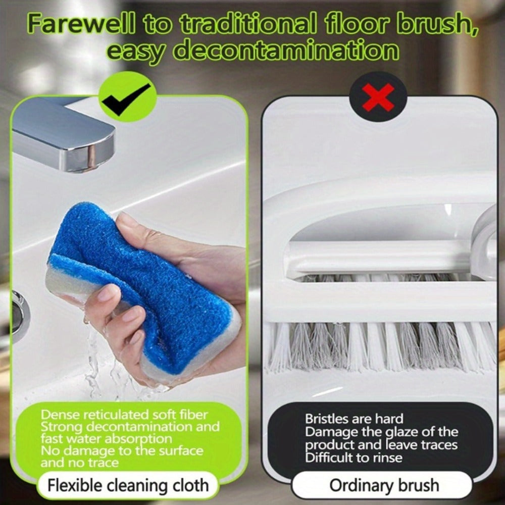 Cleaning Brush Set 16pcs All-Purpose Deep Clean System | 2-in-1 Bath Scrubber & Window Squeegee with 22¡± Extendable Handle | 90¡ã Rotating Head Bathtub Brush Kit for Indoor & Outdoor Surface Cleaning