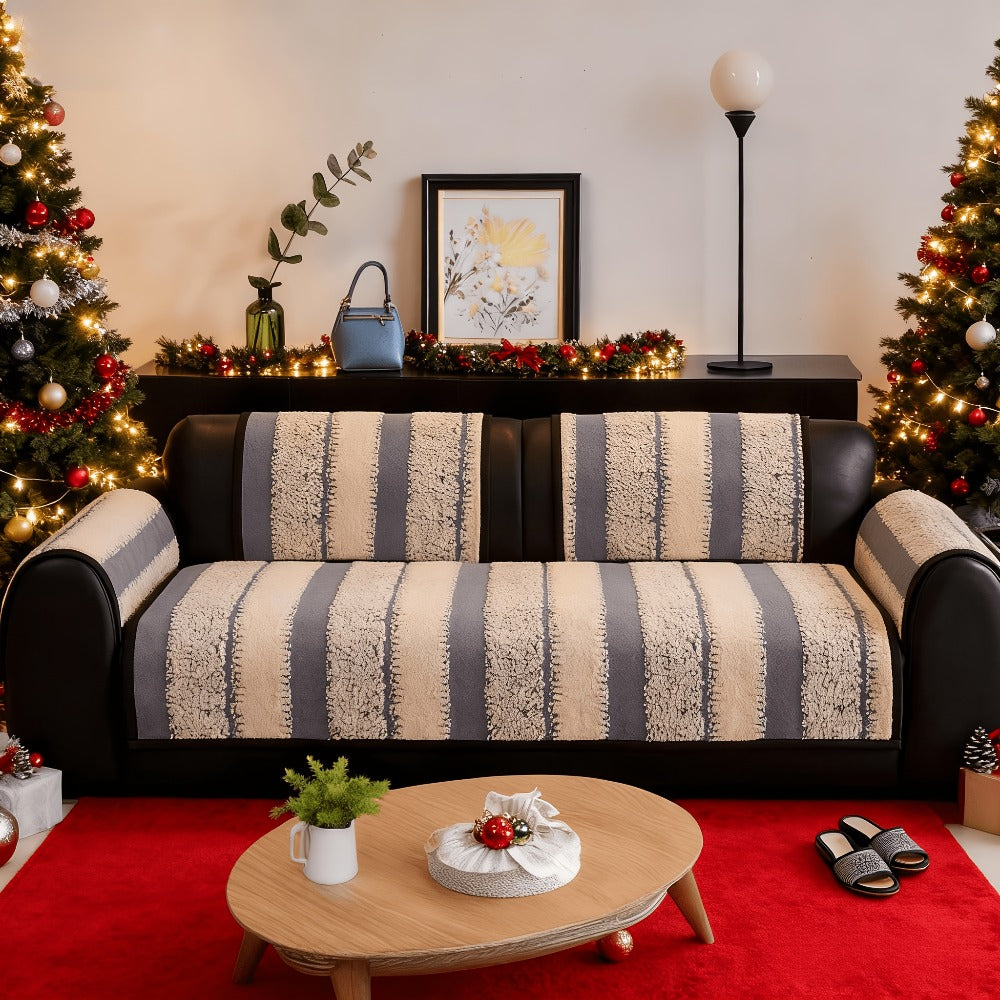 Sofa Cover Plush Non-Slip Washable Sectional Couch Slipcover Soft Durable Furniture Protector for Pets Cats Dogs 2 3 4 Cushion Sofa L-Shape Modern Sofa Pad Warm Sitting Cover All Seasons Black Gray Brown