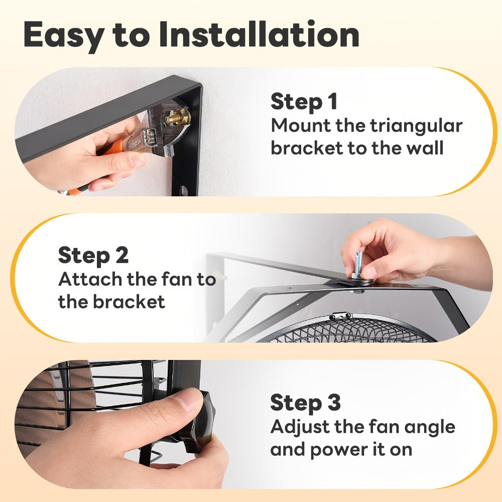 Wall Mount Fan 18/20 Inch Metal High Velocity 3-Speed Oscillating Industrial Fan 3000CFM Aluminum Blades 65dB Quiet Heavy Duty for Garage Workshop Patio Warehouse