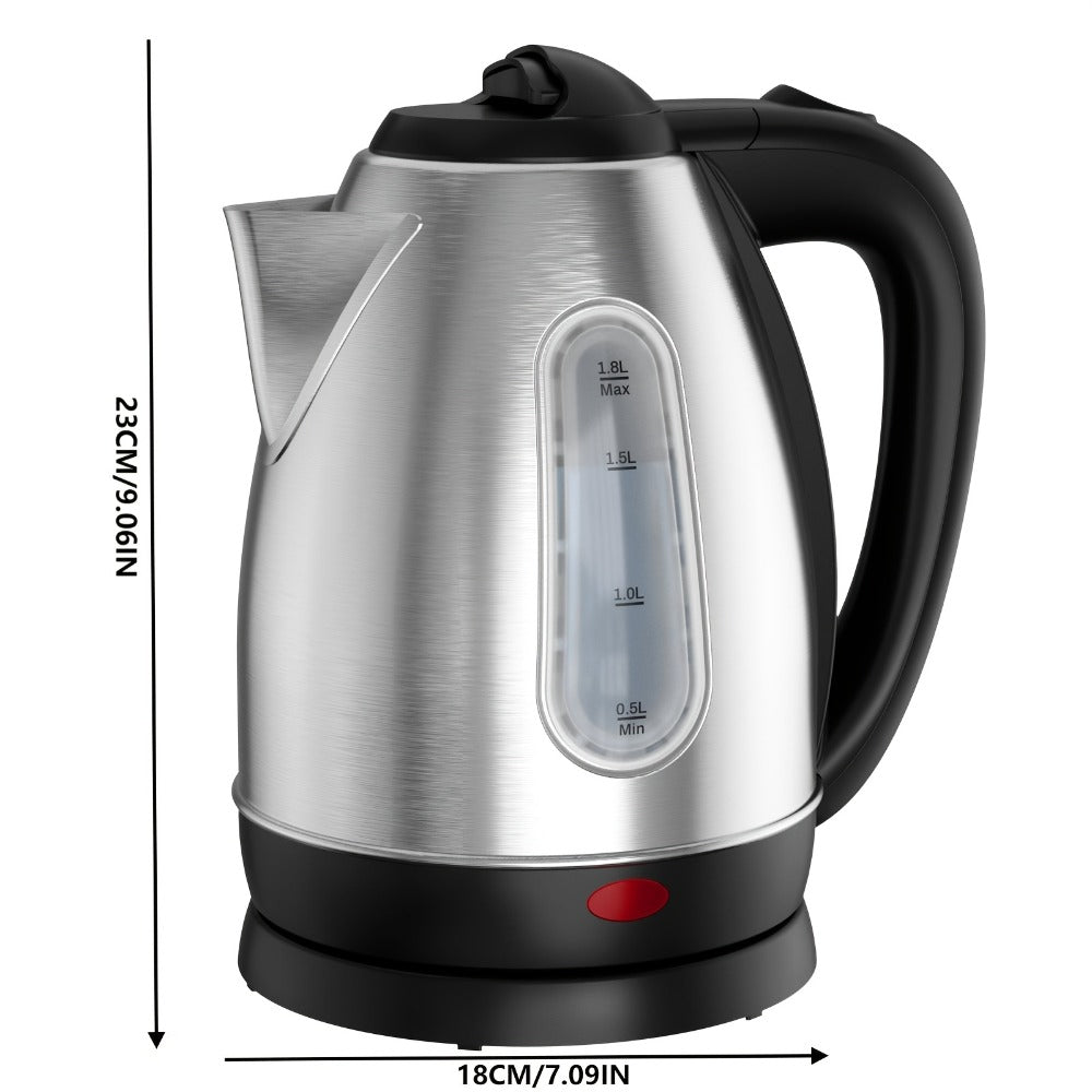 Electric Kettle 1200W Fast Boiling 1.8L Stainless Steel BPA-Free Auto Shut-Off Boil-Dry Protection 360 Swivel Base for Coffee Tea Kitchen Camping Office Home