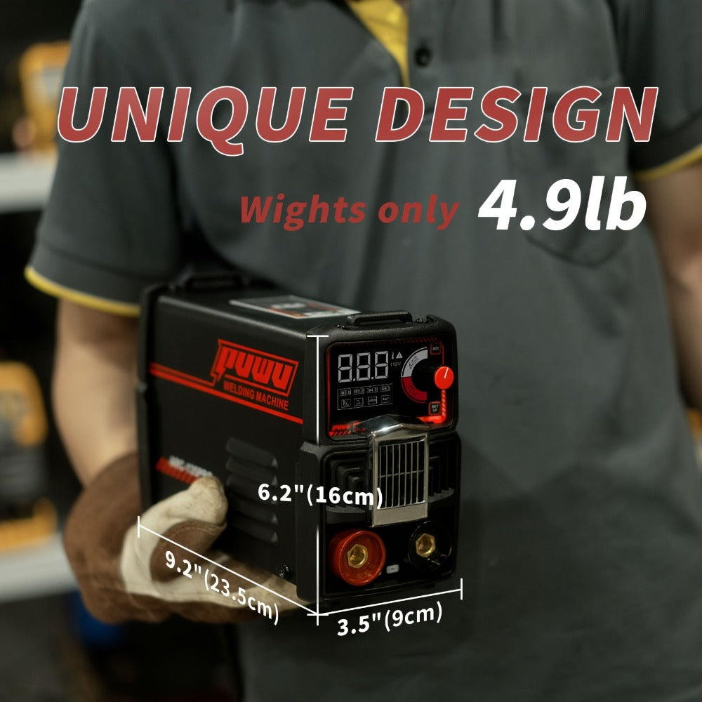 135A 110V MMA Arc Welder Stick Lift TIG 2-in-1 DC Inverter Welder LCD Digital Display Hot Start Thermal Protection Portable Welding Machine