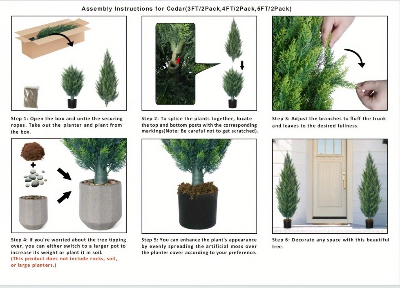Artificial Cedar Topiary Tree UV Resistant ¨C Potted Fake Cypress Tree for Front Porch, Entryway & Living Room ¨C Evergreen Faux Cedar Plant for Indoor Outdoor Home Decor, Yard & Garden ¨C 2FT 3FT 1 or 2 Pack