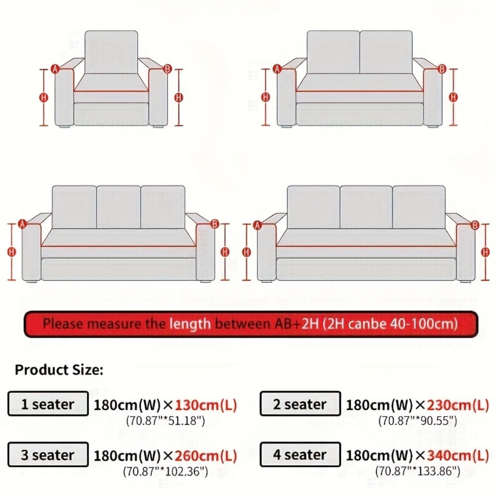 Chenille Jacquard Sofa Cover 300GSM - Pet Friendly Non-Slip Machine Washable All-Season Couch Slipcover for 1 2 3 4 Seater Living Room Bedroom Office, 2 Colors
