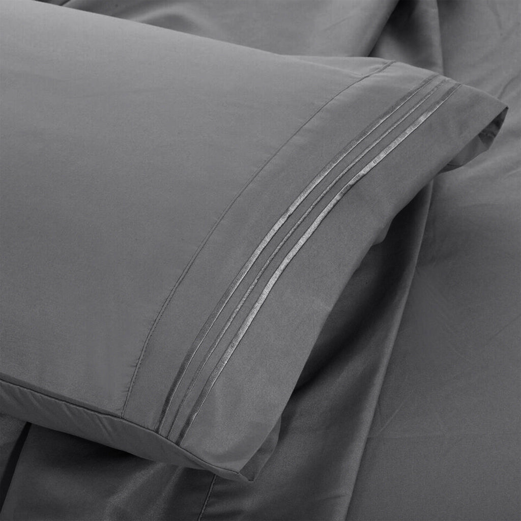 Bed Sheets Set 4-Piece Microfiber 1800 Series Deep Pocket Fitted Sheet Flat Sheet Pillowcases Soft Breathable Wrinkle Fade Resistant Twin Full Queen King Cal King 20 Colors