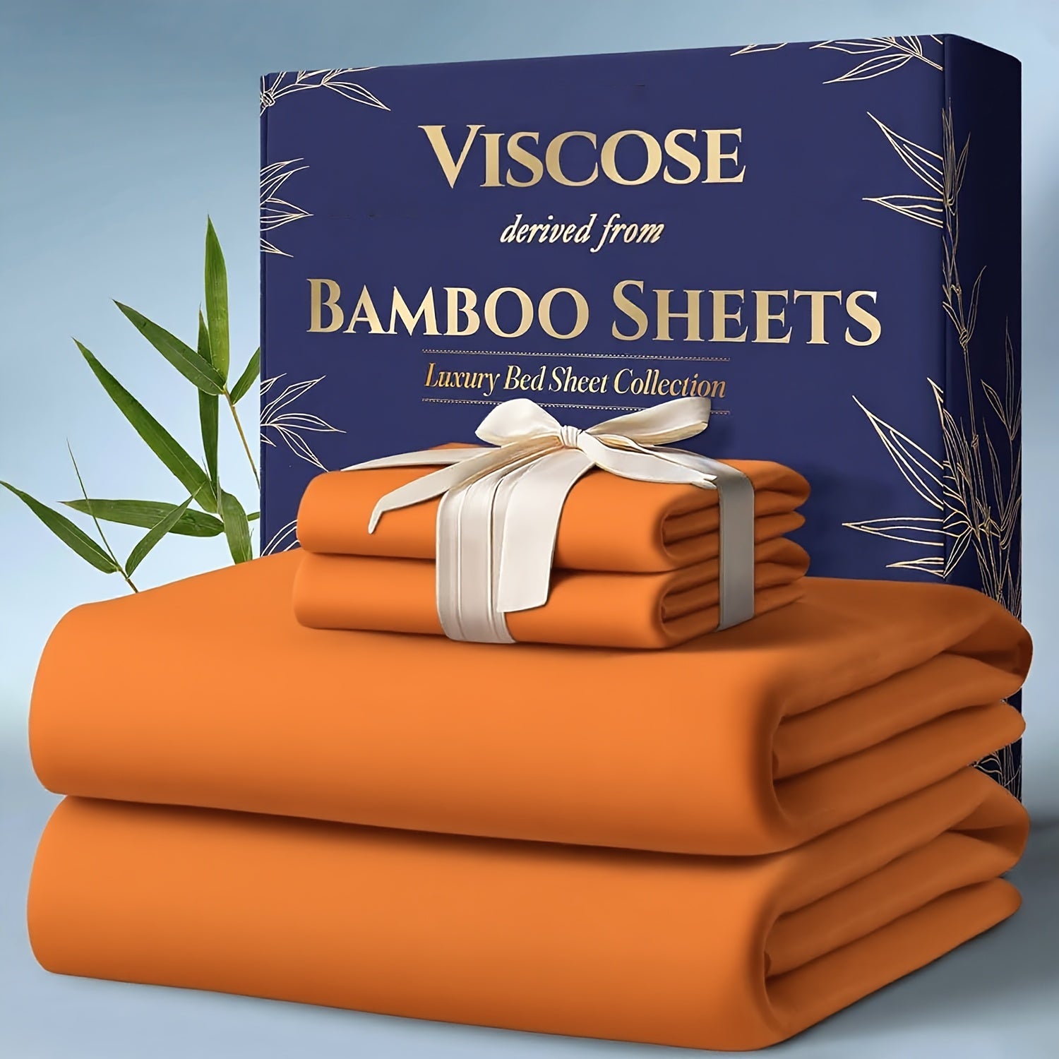 Bamboo Bed Sheet Set Twin Full Queen King - Cooling Soft Deep Pocket Fitted Sheets for Hot Sleepers, Moisture-Wicking Breathable Bedding Set Multiple Colors