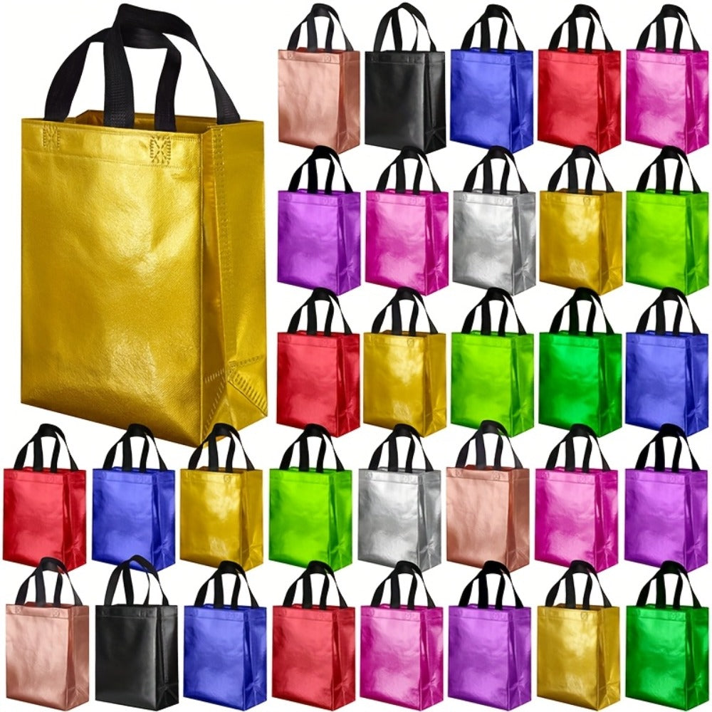 Gift Bags Bulk 100pcs Medium 10.2x12.6x3.9 Inch with Handles - 10 Colors Reusable Paper Gift Bags for Party Favors, Shopping, Birthday, Wedding, Holiday, Baby Shower & Retail Packaging