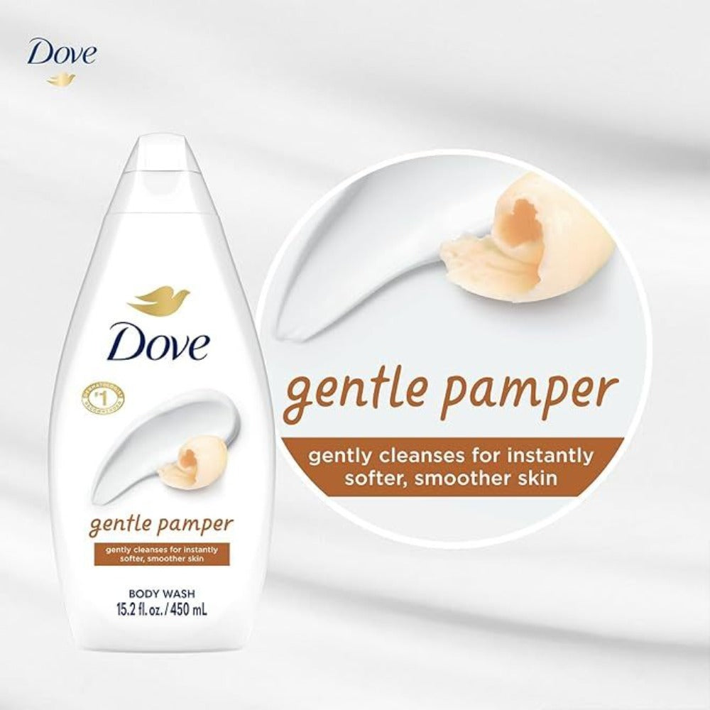 Dove Body Wash Gentle Pamper 450ml 3 Pack | Moisturizing Shower Gel with Soft Jasmine & Shea Butter Scent