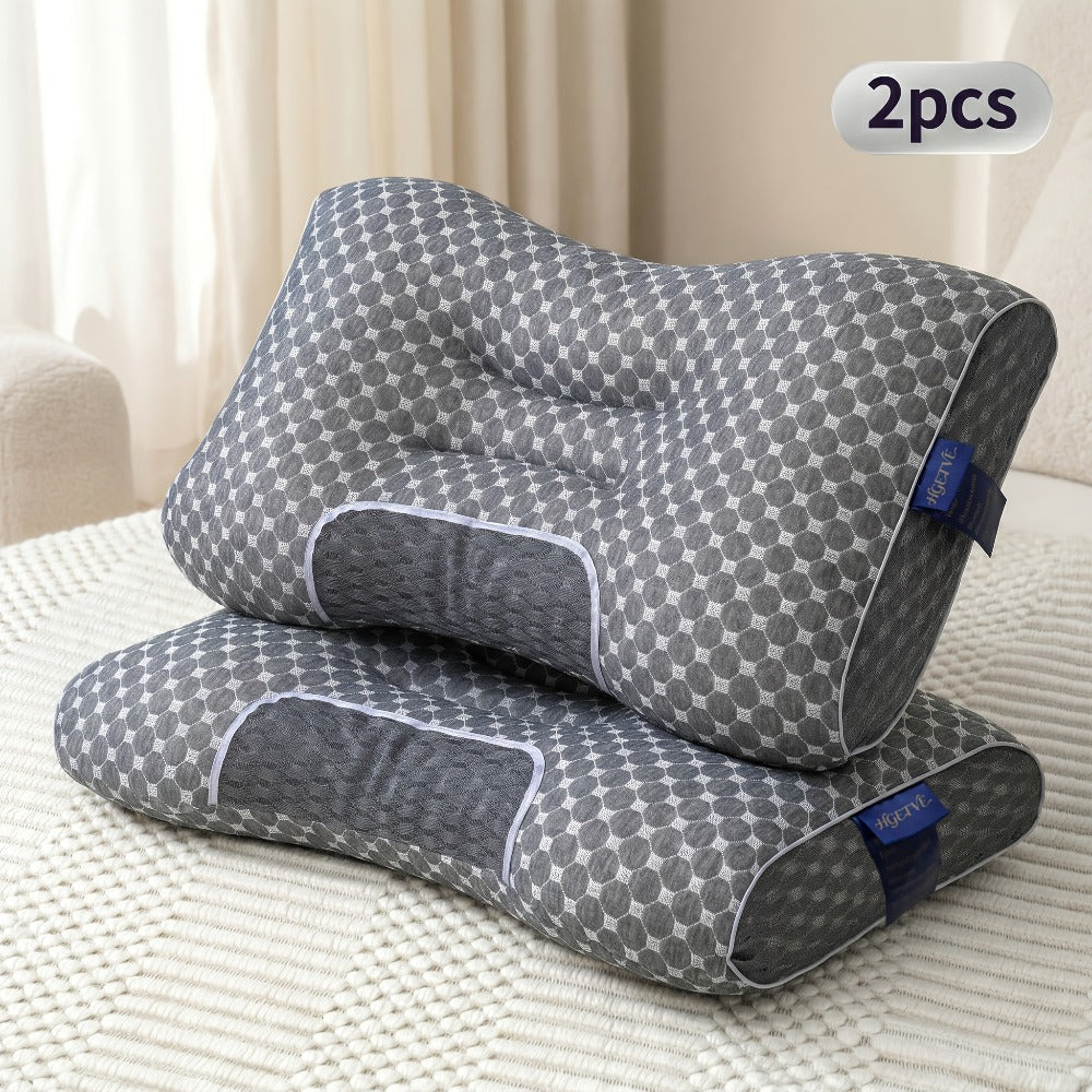 Neck Pillow 2 Pack ¨C Breathable Memory Foam Travel Pillow with Removable Zippered Cover, Ergonomic Cervical Support for Neck & Shoulder Pain Relief