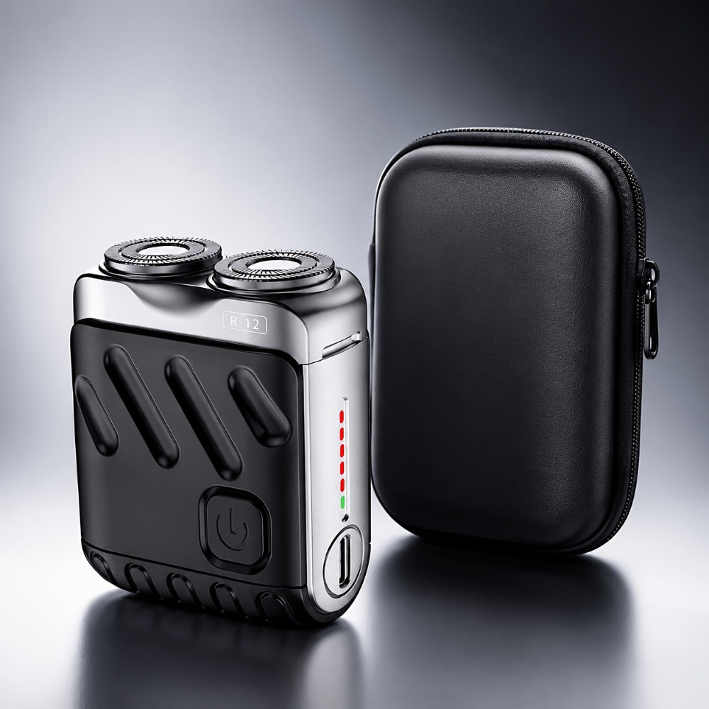 Mini Electric Shaver for Men ¨C USB Rechargeable Double Blade Razor with Digital Display & Travel Case, Compact Portable Shaving Kit Gift for Men, Boyfriend, Father¡¯s Day, Christmas