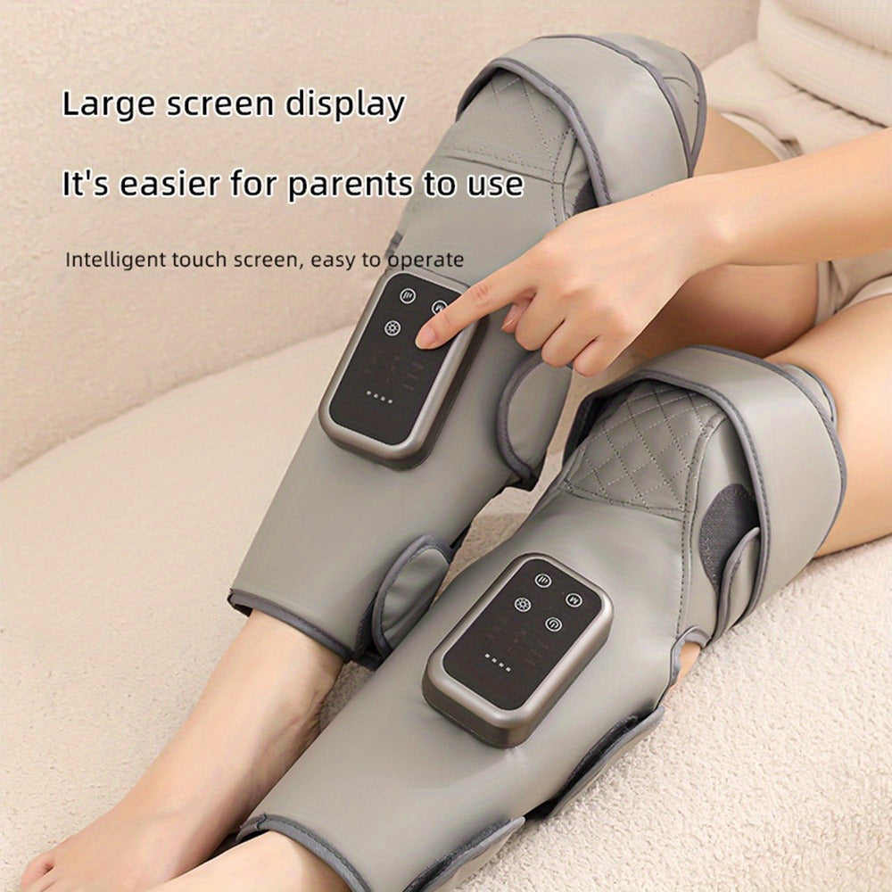 Knee Massager with Heat ¨C Electric Air Compression Knee Wrap, 3 Heating Levels & 3 Massage Modes, USB Rechargeable Cordless Knee Brace Massager for Arthritis, Joint Pain Relief & Muscle Recovery
