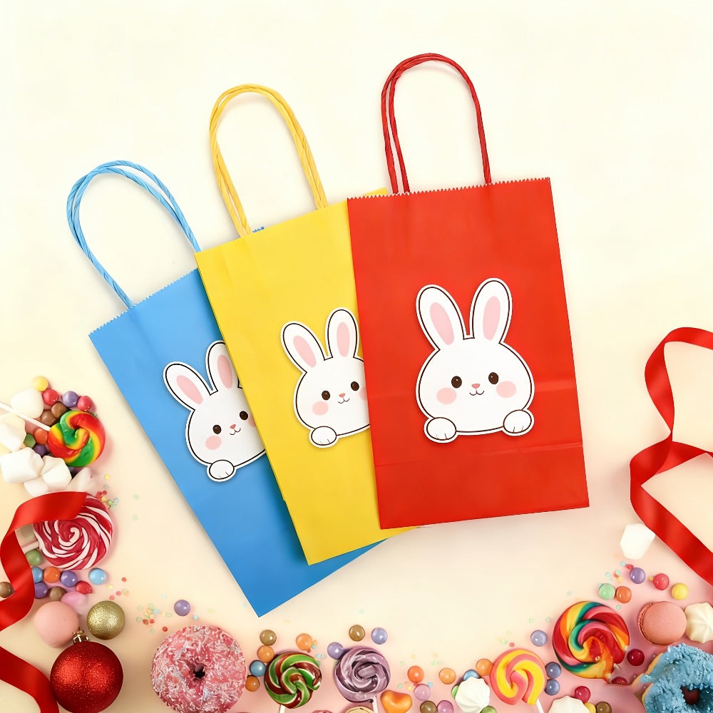 Paper Gift Bags with Handles Bulk 20/40/100pcs ¨C Rainbow Colorful Kraft Party Favor Bags for Kids Birthday, Baby Shower, Wedding, Graduation, School Events & Retail Packaging, 10 Bright Colors