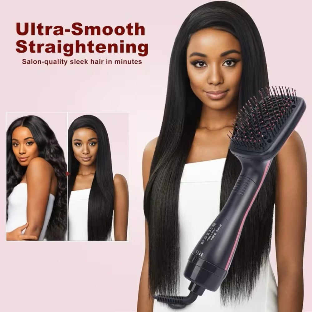 3-in-1 Hot Air Brush Hair Dryer Straightener Comb | Ionic Blow Dryer Brush with Negative Ion Frizz Control, Anti-Scald, Wet & Dry Use ¨C Salon Styler for All Hair Types, 110V