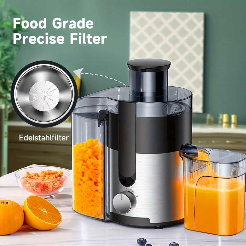 3-in-1 Juicer Blender Food Processor Multifunctional Juice Extractor Wide 3-Inch Chute 3-Speed Settings High Juice Yield Easy Clean Detachable for Fruits Vegetables Fast Juicing