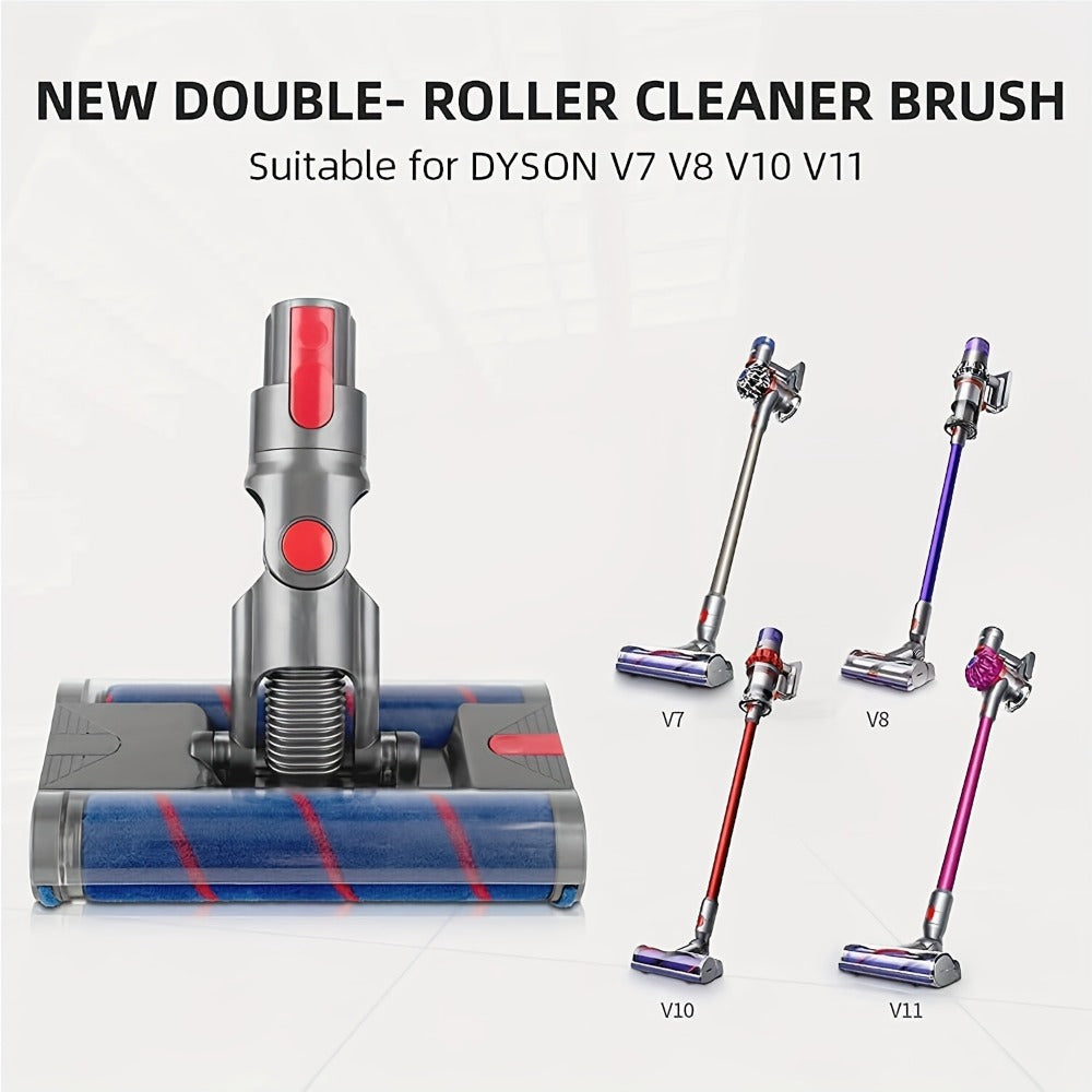 Dyson Replacement Brush Head Double Roller Compatible with V7 V8 V10 V11 V15 360¡ã Swivel Hard Floor Vacuum Cleaner Attachment
