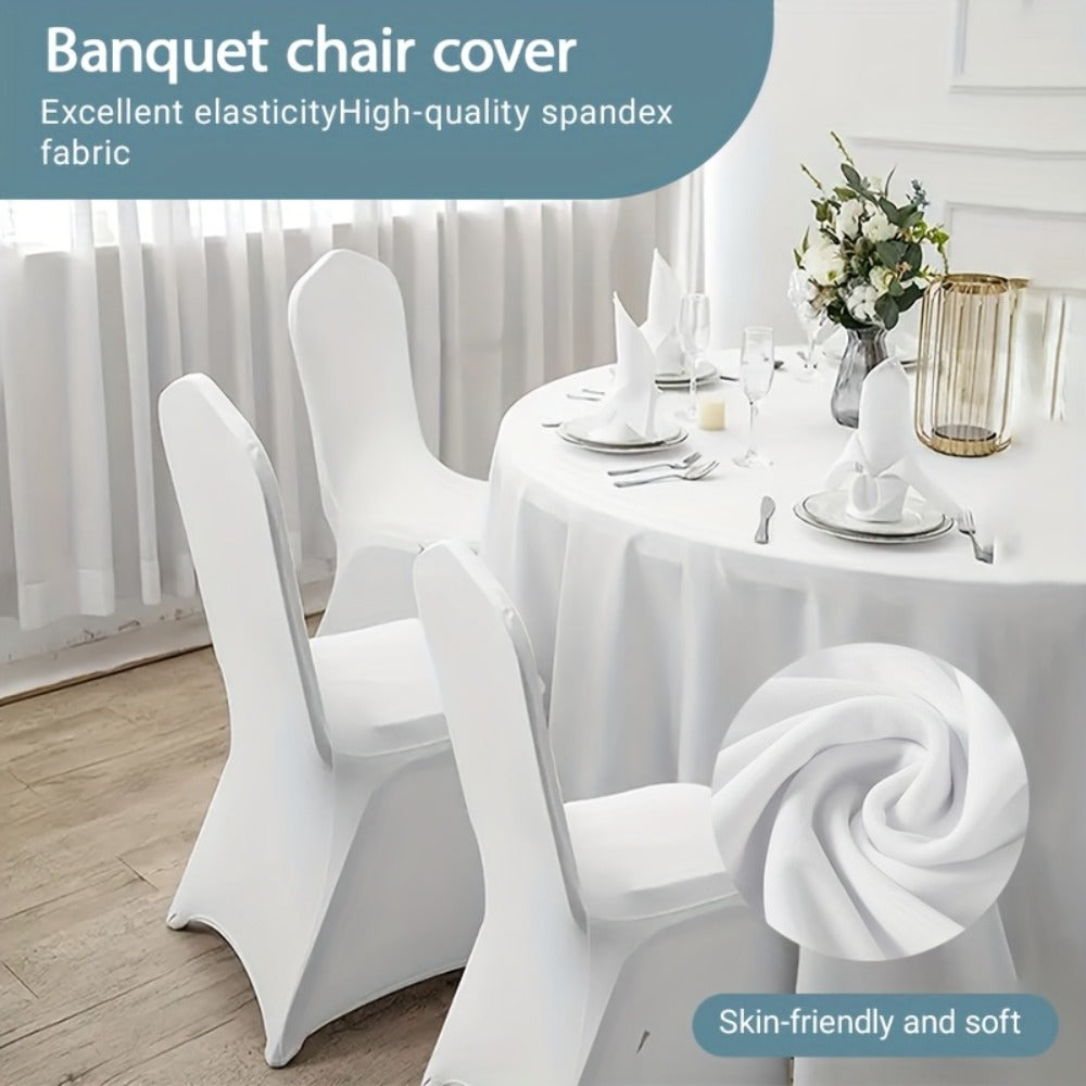 Spandex Chair Covers Bulk, Elastic Stretch Universal Fit Banquet Chair Protectors ¡ª Machine Washable Wedding Chair Covers for Weddings, Parties, Banquets & Events | Black & White | 30-150 Pack