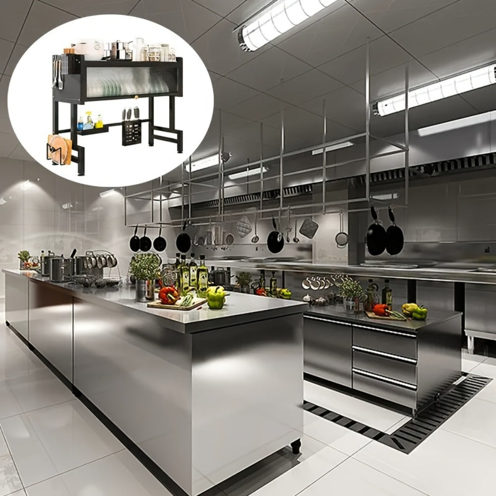 Dish Drying Rack Multi-Tier Kitchen Countertop Drain Rack with Dustproof Cover, Large Capacity Bowl Chopstick Utensil Storage Shelf Organizer for Kitchen Sink