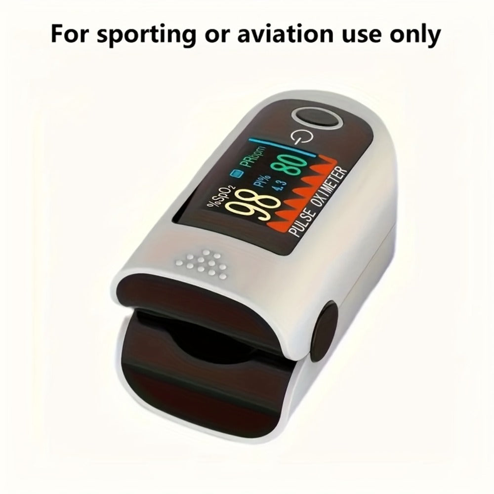 Fingertip Pulse Oximeter Blood Oxygen Monitor ¨C SpO2, Heart Rate & Perfusion Index Display, Digital Finger Clip O2 Meter for Home Use & Sports, Batteries Included