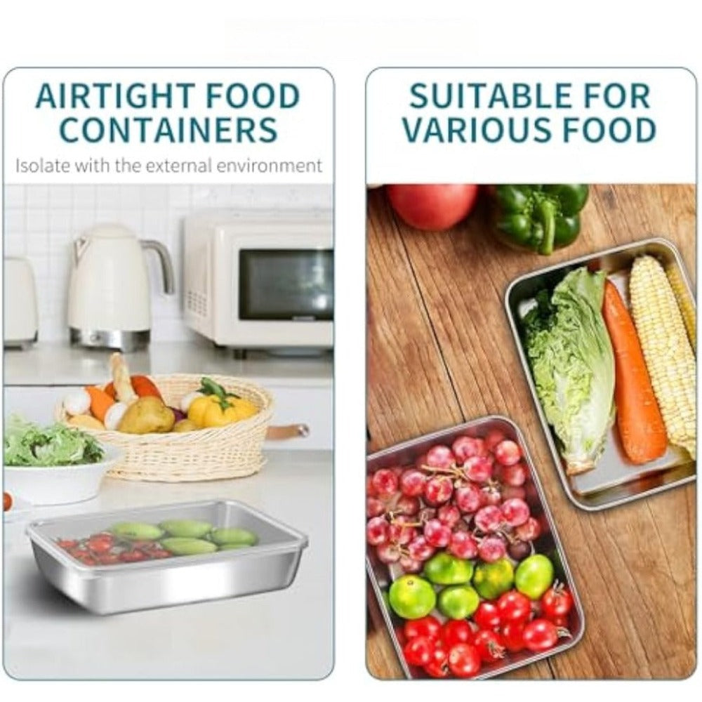 Food Storage Containers with Lids Set of 6 Stainless Steel Meal Prep Containers Airtight Leak Proof Refrigerator Safe Dishwasher Microwave Safe Lunch Box
