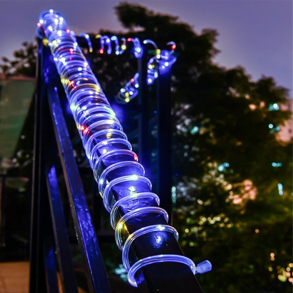 Solar Rope Lights Outdoor 33FT 100LED RGB ¨C 8 Modes IP65 Waterproof String Lights for Garden, Patio, Party & Holiday Decor