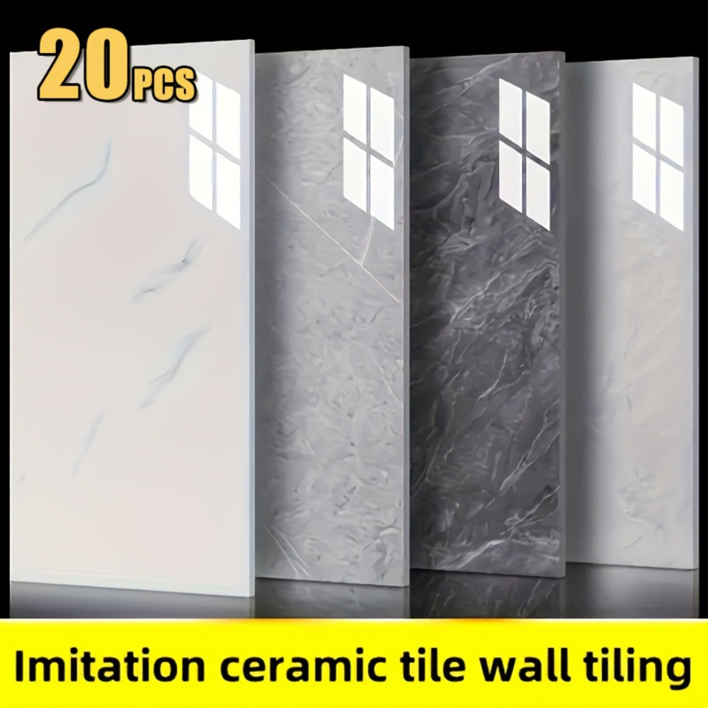 Peel and Stick Wall Panels Marble Pattern Self-Adhesive PVC Wall Tiles Waterproof Backsplash Stickers for Kitchen Bathroom Living Room Home Decor 20/40Pcs