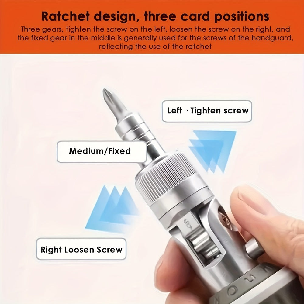 8-in-1 Ratcheting Screwdriver Set Magnetic Tip Multi Bit Tool Kit for DIY Home Repair Projects