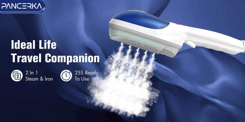 Portable Steam Iron Steamer Fast 25-Second Heat-Up Horizontal Vertical Steaming Dry Ironing Wrinkle Remover for Clothes Home Office Travel Compact Handheld Garment Steamer