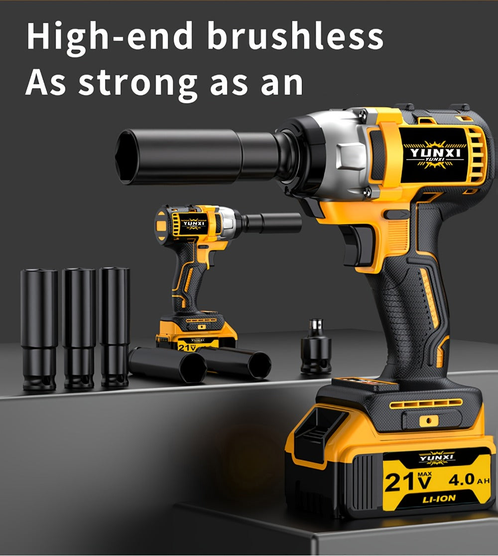 Impact Drill Set 21V Cordless with Drill Bit Accessories, Toolbox & Charger ¨C Heavy Duty Wireless Impact Wrench Drill, 2AH / 4AH Battery Options, for Car Repair, Construction & Heavy-Duty DIY Projects
