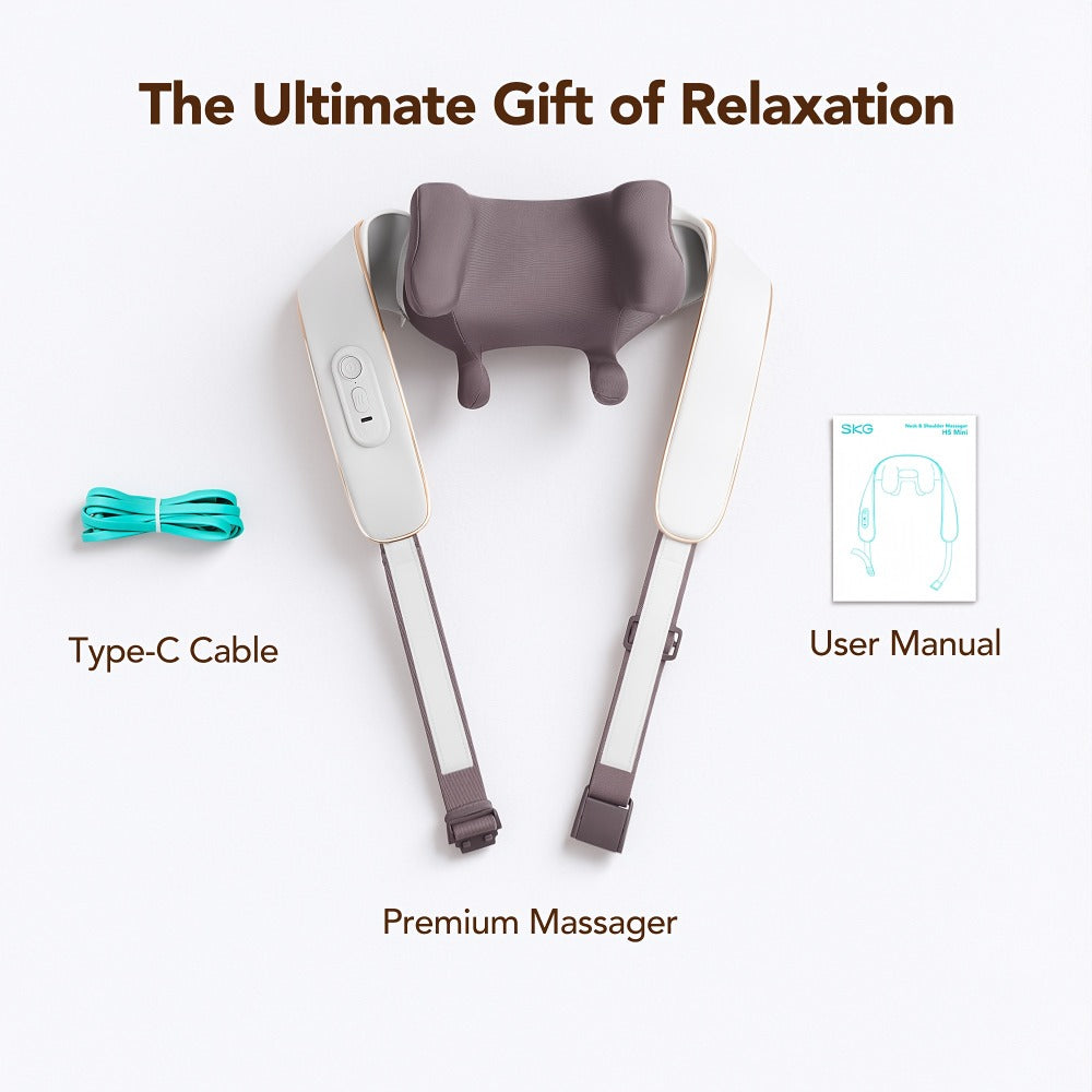 Wearable Neck & Shoulder Massager with Heat ¨C 6D Bionic Hand Kneading Trapezius Massager, 9 Modes 3 Intensities 40-45¡ãC Heat, Hands-Free Deep Tissue Massage for Home & Office, Gift for Women Men Mom