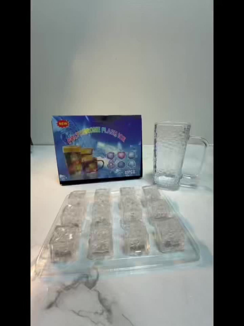 LED Ice Cube Lights Reusable Mixed Color, Flashing Sensory Light-Up Ice Cubes for Bar, Party & Wedding Decoration ¡ª Bulk Set of 24 or 48 | Eco-Friendly Promotional Event Lights