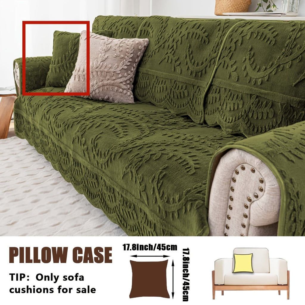 Faux Rabbit Fur Sofa Cover Thickened Quilted Plush Warm Non-Slip Machine Washable Pet Friendly Breathable Sofa Cushion for Living Room Bedroom Office - 2 3 Seater Large