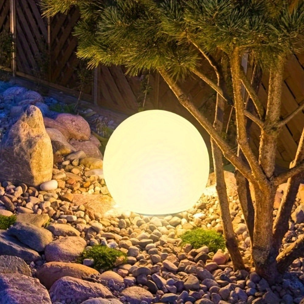 Solar Globe Lights Outdoor 8 Inch RGB Color Changing 16 Colors Remote Control Waterproof Garden Ball Light for Patio Yard Lawn Pool Pathway Party Decor