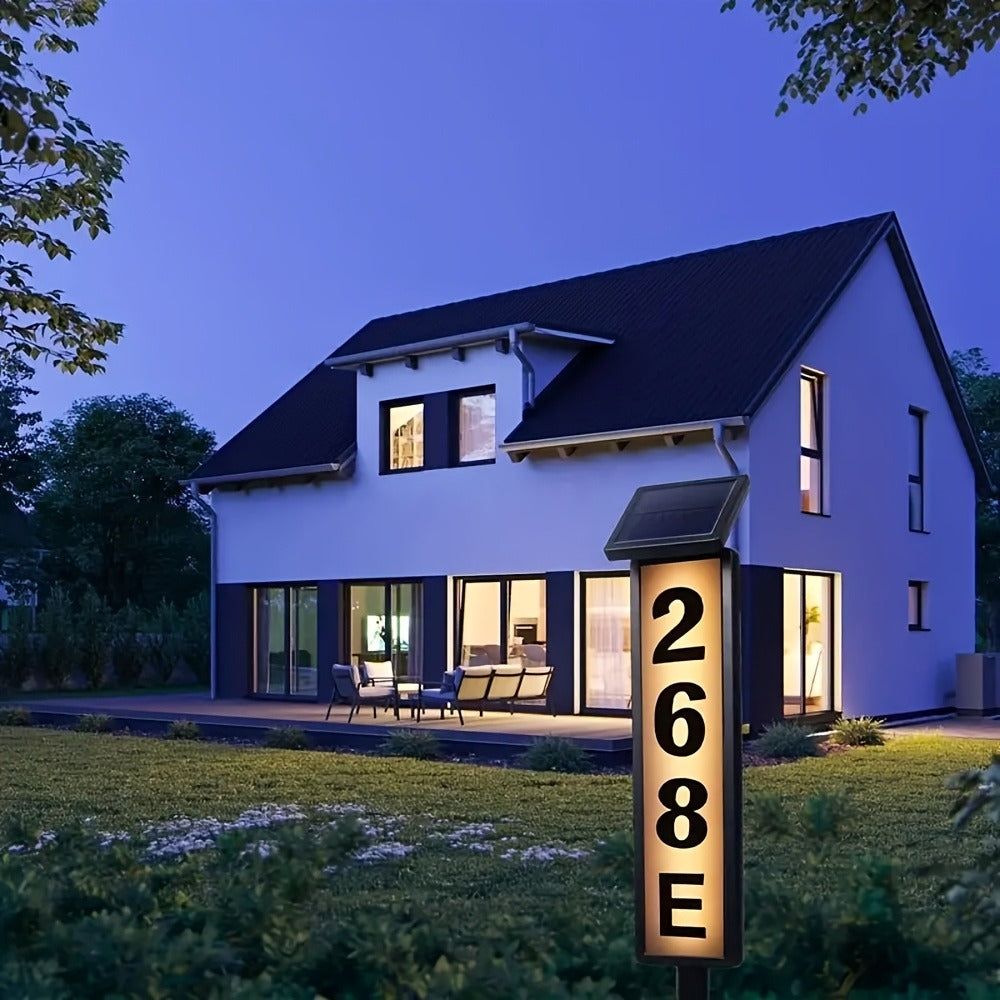Solar House Number Light LED ¨C DIY Address Sign with 38 LEDs, Switchable Warm & Cool White, IP44 Weatherproof, 270¡ã Solar Panel, Auto On/Off for Home, Yard, Farm & Garden