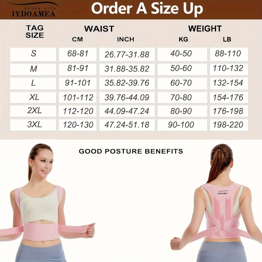 Posture Corrector Back Brace for Men & Women, Adjustable Upper & Lower Back Support Belt, Breathable Lightweight Back Straightener for Improving Posture, Office Home Gym Daily Wear S to 3XL