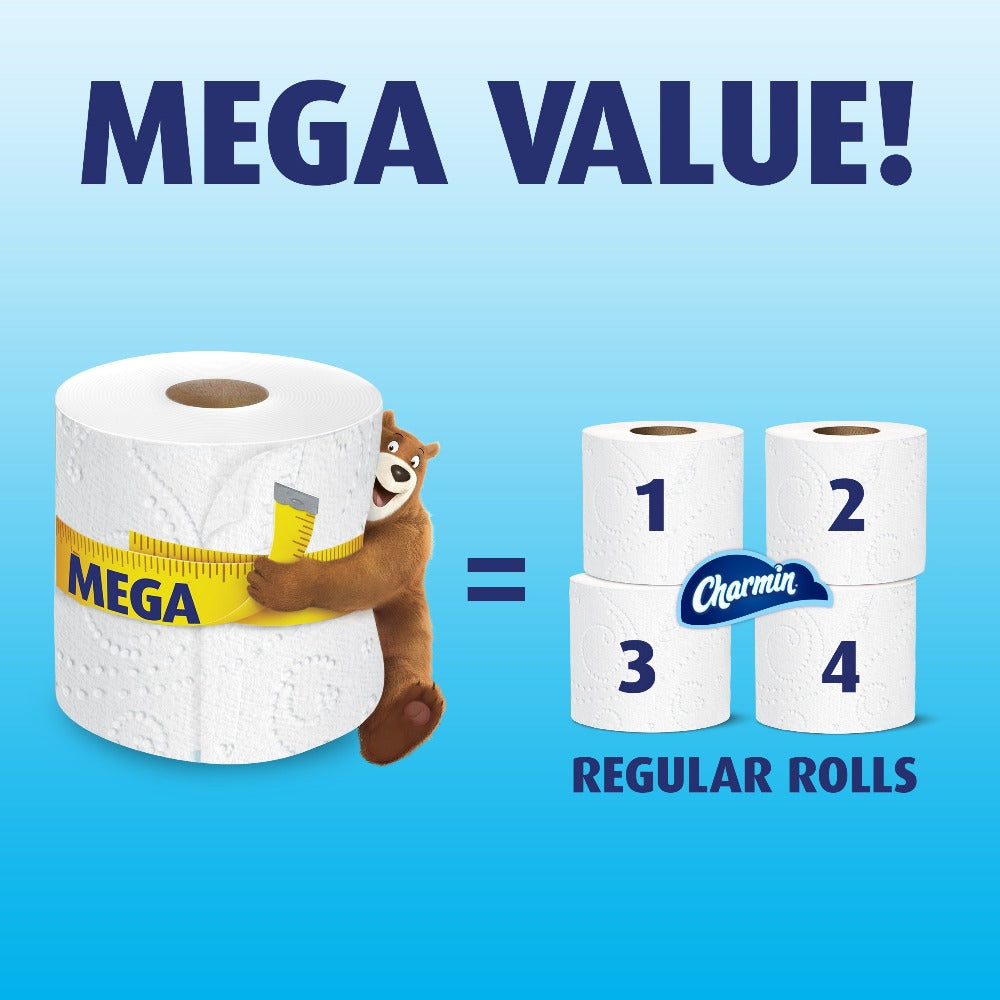 Charmin Ultra Soft Toilet Paper Mega Roll - 2-Ply 200 Sheets per Roll, Soft & Strong Bath Tissue, Available in Mega, Double, 16ct, 30ct, 328ct Bulk Pack Options for Home, Office & Commercial Use