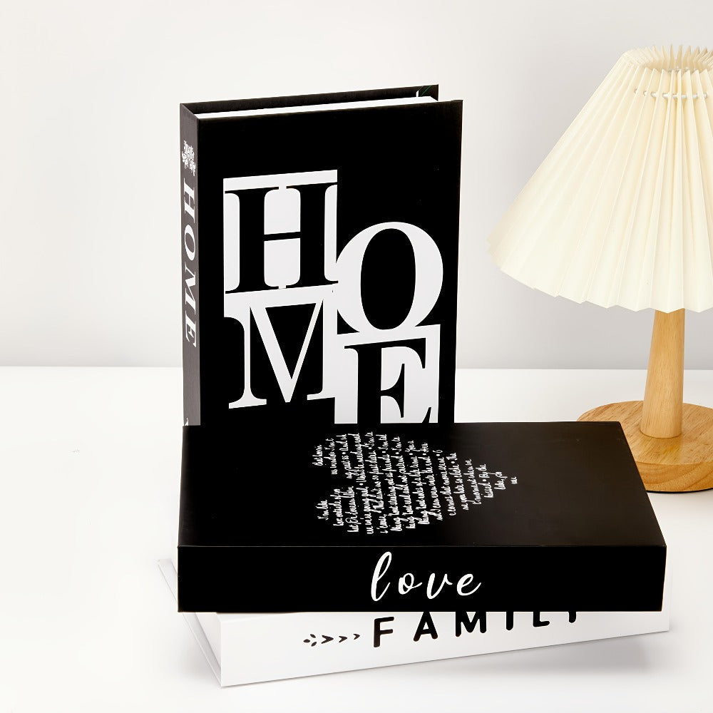 Faux Books Decor Set of 3, Fake Decorative Books for Home Decor Shelf Styling, Industrial Style Artificial Book Props, Modern Minimalist Bookshelf Decoration for Living Room Office