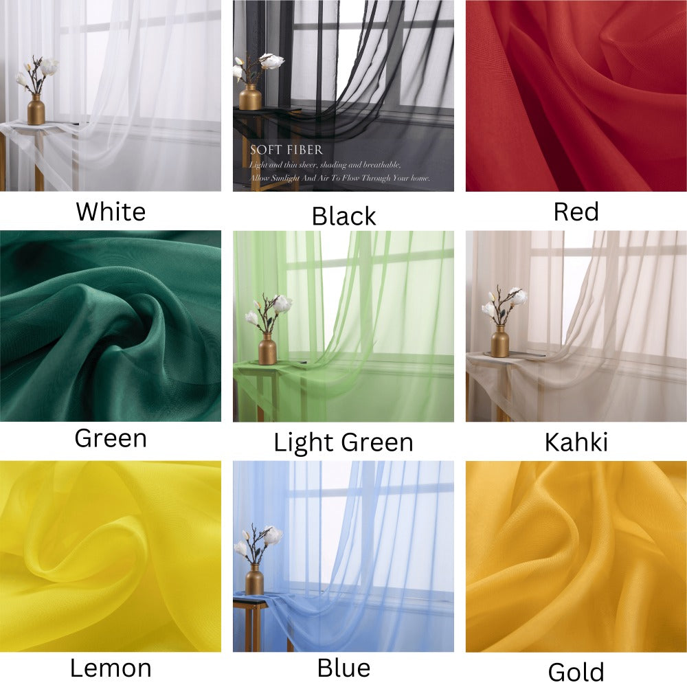 Sheer Curtains 2 Panels Rod Pocket ¨C Light Filtering Privacy Window Drapes for Living Room Bedroom Modern Home Decor