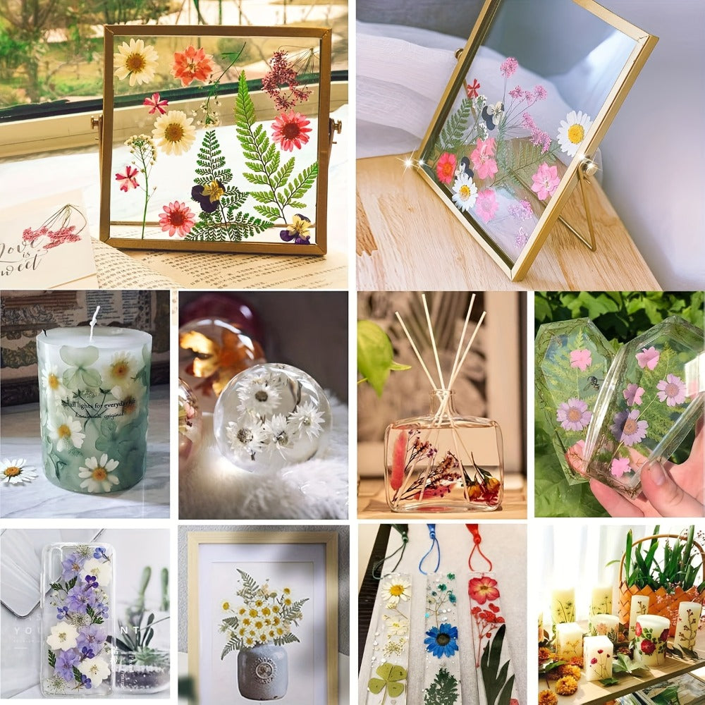 Dried Pressed Flowers Kit 500pcs ¨C Natural Real Flower Petals & Leaves for Resin Art, Nail Art, Jewelry Making, Scrapbooking, Phone Case Decor, Candle Making & DIY Floral Crafts