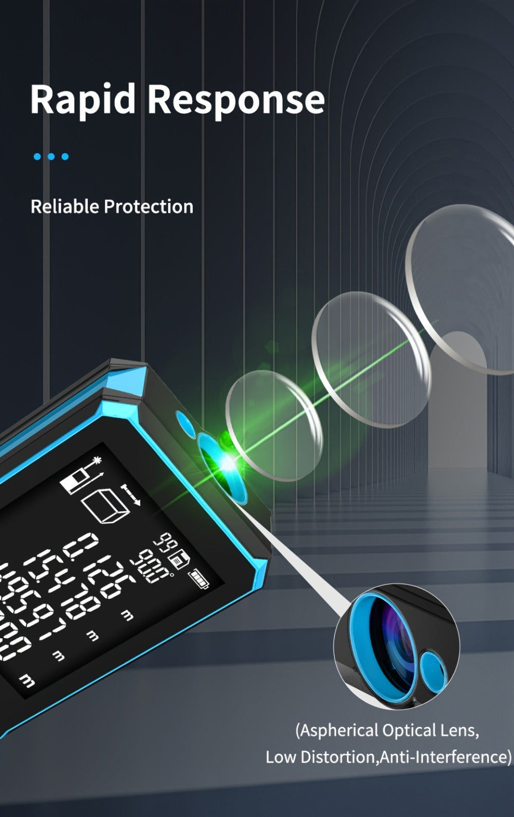Laser Distance Meter Green Beam Digital Rangefinder 50M 70M 100M 120M Laser Tape Measure with LCD Display for Construction Surveying Indoor Outdoor Measuring