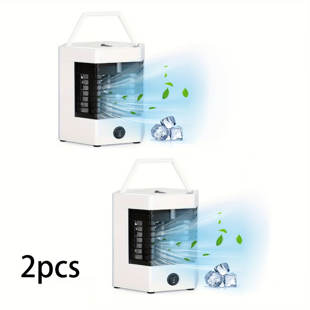 Portable Ice Cooler Fan | Mini Personal Air Conditioner with Water Ice Cooling, Anti-Leak Design & Replaceable Filter, Compact Desktop Cooler for Bedroom, Office, Camping & Tent Use ¨C Fast Cooling