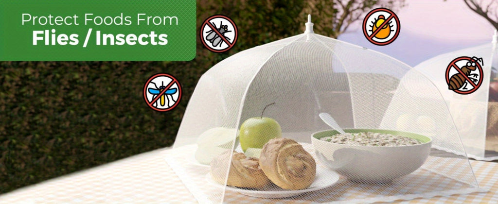 Pop-Up Mesh Food Covers for Outdoor Use - Large Collapsible Tent Covers for Picnic, BBQ, Buffet & Gatherings (3pcs / 9pcs)