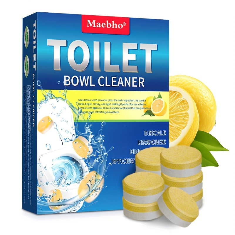 Cleaning Tablets ¨C Lemon Scented Toilet Cleaner Tablets for Stain & Urine Removal, Deodorizing Bowl Cleaner | Coffee Machine Cleaning Tablets for Deep Descaling & Stain Removal