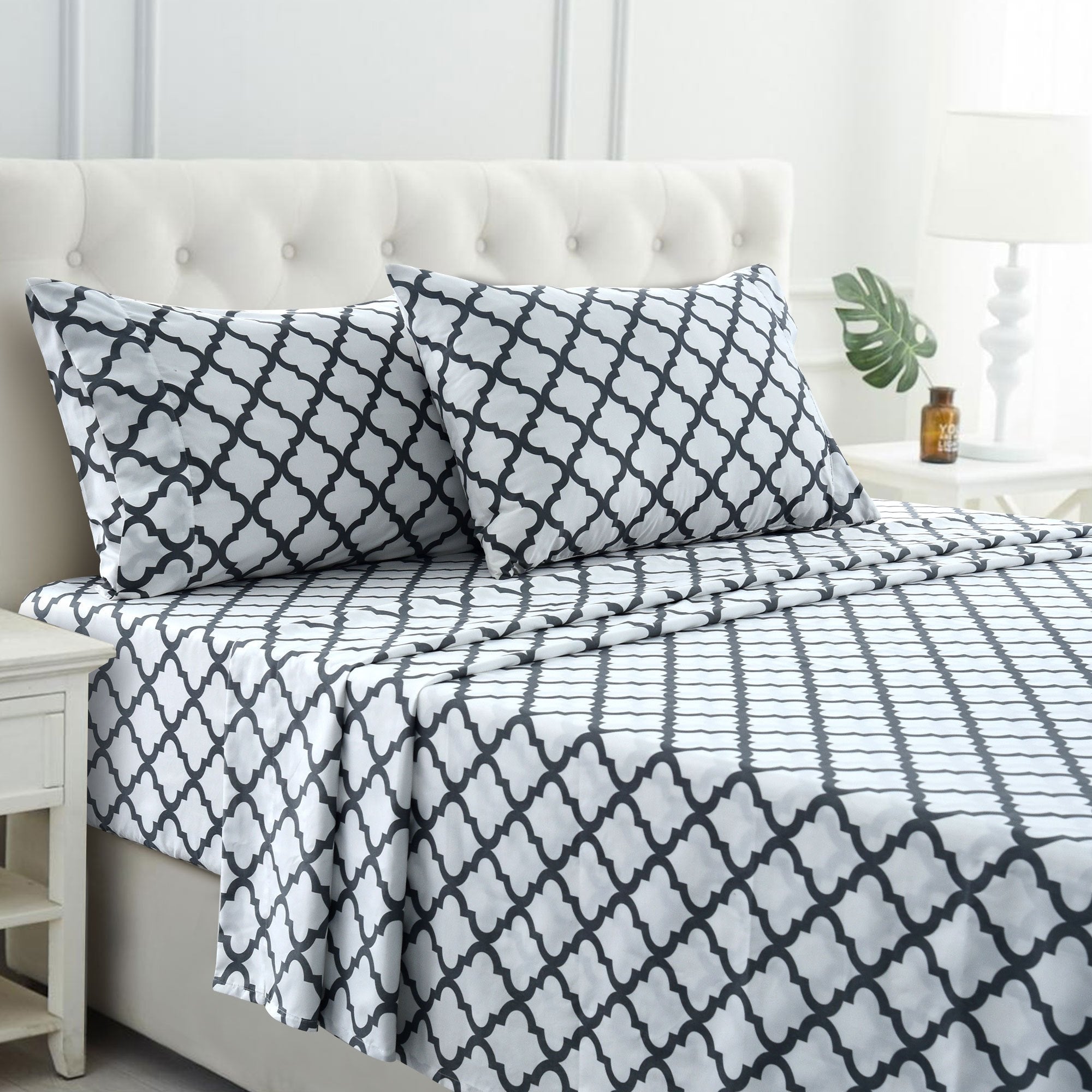 Brushed Polyester Bed Sheet Set 4 Piece 100% Polyester Soft Cooling Deep Pocket 16 Inch Wrinkle Fade Shrink Resistant Machine Washable Twin Full Queen King Cal King 8 Colors