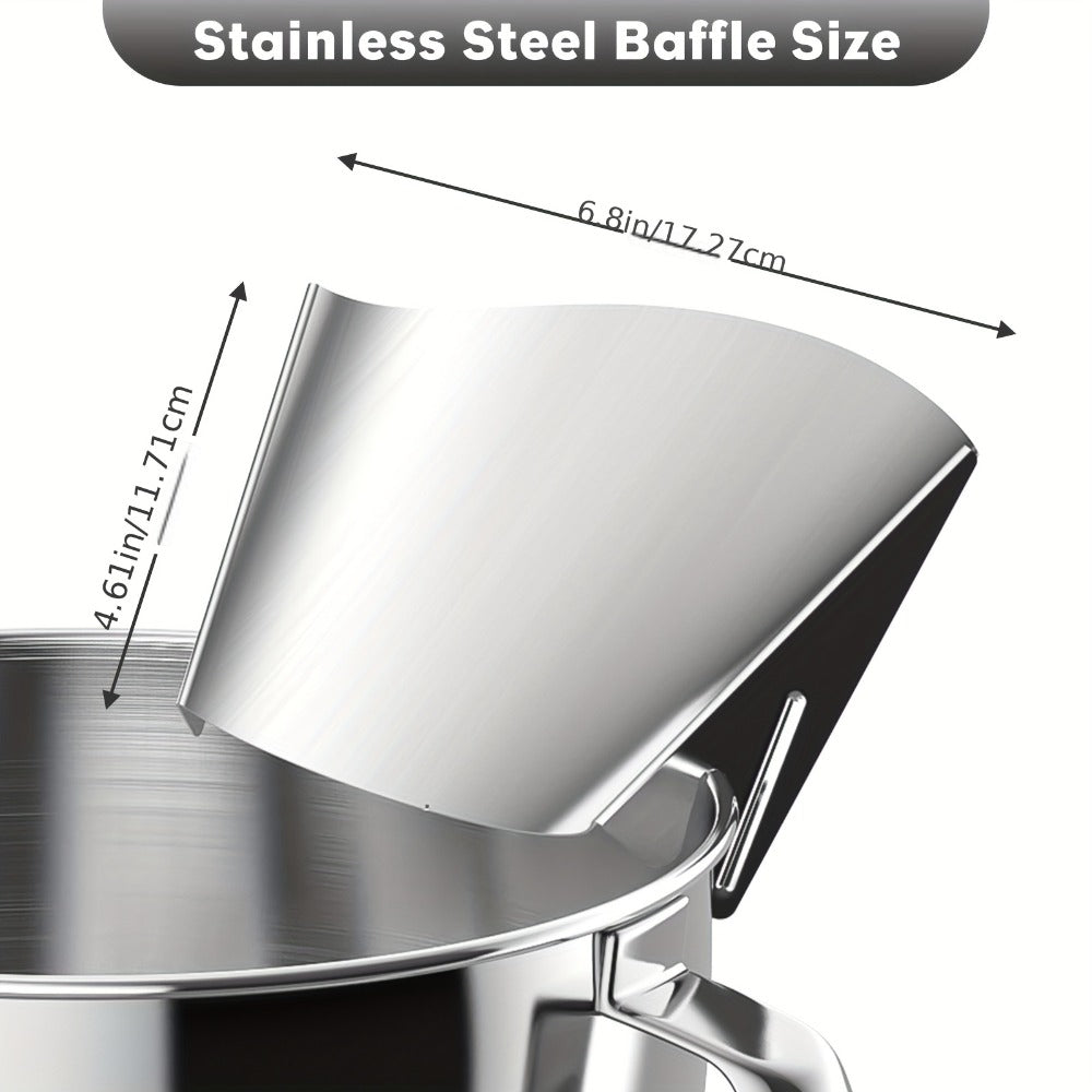 Stand Mixer Pouring Chute Stainless Steel ¨C Dishwasher Safe Pouring Shield for KitchenAid Tilt-Head & Bowl-Lift Models, 1-Pack or 2-Pack Baking Accessory, Durable & Splash-Proof