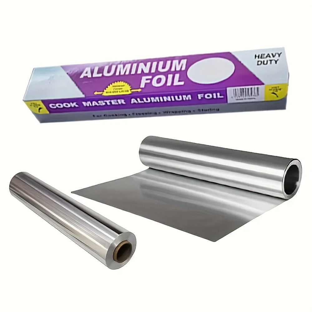 Aluminum Foil Roll Extra Long 787.4 Inch Heavy Duty ¨C Heat Resistant Waterproof Oilproof Tin Foil for Cooking Baking Grilling BBQ | Disposable Kitchen Foil Wrap for Oven Picnic Food Storage Silver