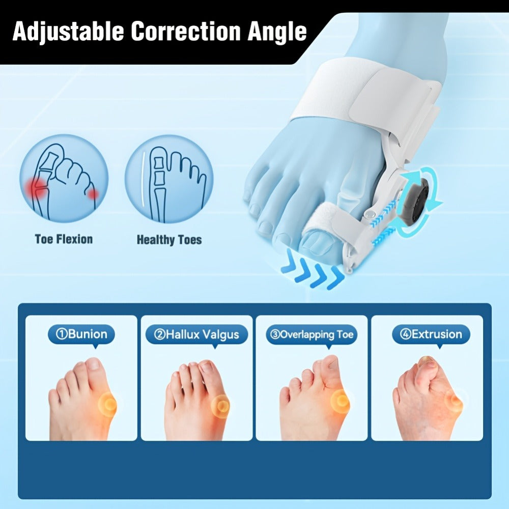 Bunion Corrector for Women & Men 2 Pack - Adjustable Big Toe Straightener with Soft Pad, Breathable Anti-Slip Hallux Valgus Relief Splint for All-Day Comfort