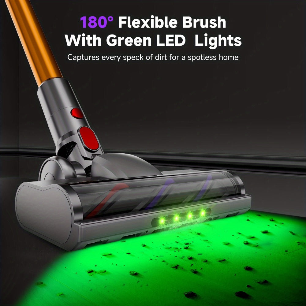 Cordless Vacuum Cleaner 58Kpa Strong Suction 6-in-1 Rechargeable Stick Vacuum with LED Electric Floor Brush Self-Standing Handheld Lightweight for Carpet Hard Floor Pet Hair Home Car