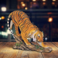 Bengal Tiger Figurine Statue 6 Inch - Orange Wild Cat Animal Sculpture Ornament for Home Decor, Collectible Gift for Housewarming Birthday Holiday