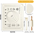 Silicone Baking Mat Set 4pcs, Extra Thick Non-Stick Pastry Mat with Measurement Scales, Non-Slip Dough Kneading Mat, Includes Rolling Pin, Dough Scraper and Storage Bag, Reusable Kitchen Baking Tools