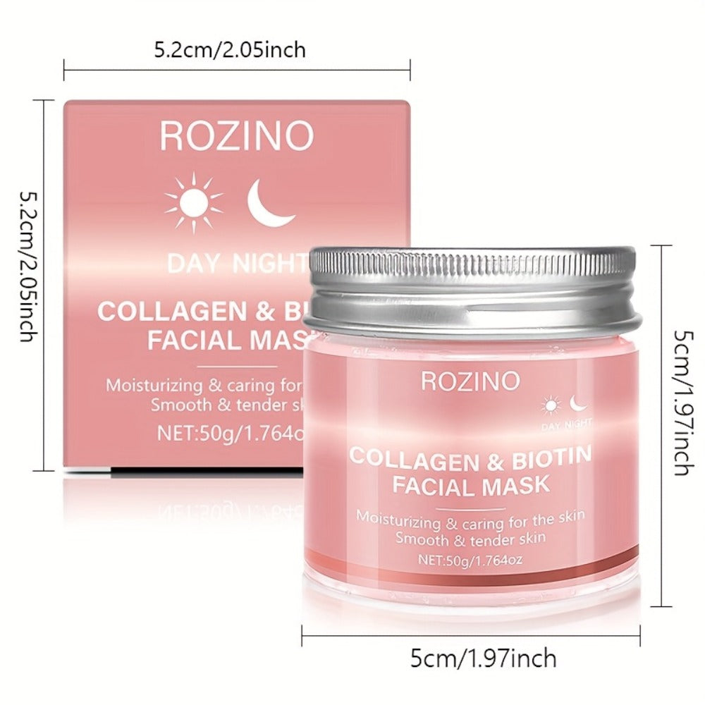 Biotin Collagen Face Mask 50g, Hydrating Anti-Aging Skin Firming Mask, Day & Night Brightening Treatment, Smooths Wrinkles & Plumps Skin for Youthful Radiant Complexion ¨C Ideal Skincare Gift for Women